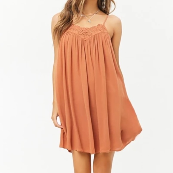 Forever 21 Stappy Burnt Orange Dress (Size: XL) - Picture 1 of 6